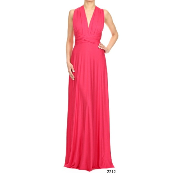 Dresses & Skirts - Transformer Pink Maxi Dress Infinity Bridesmaid